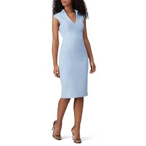 Black Halo London Sheath Dress in Blue 0 Womens Straight Tailored